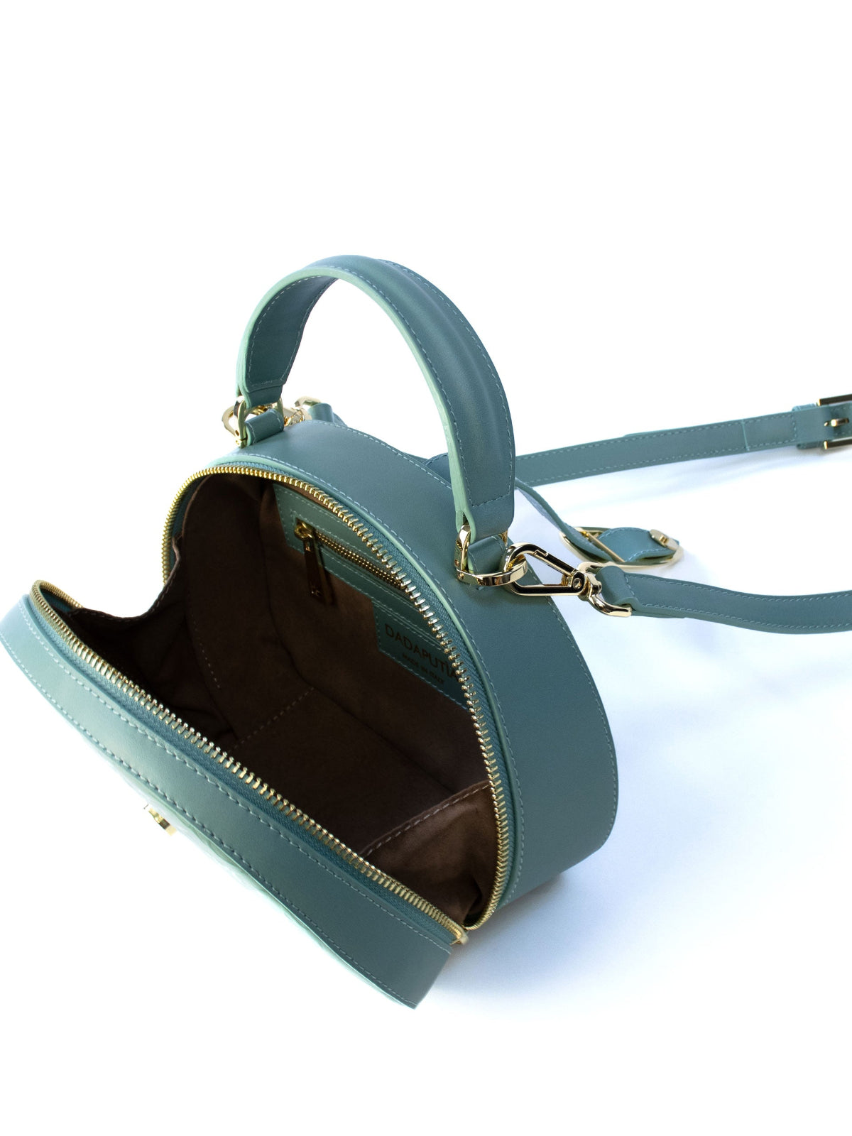 Armonia Bag – Luxury Italian leather handbag, handcrafted in Italy with premium materials. Genuine, premium quality Italian smooth calf leather, with structured and shiny hand feel, relief-printed with floral theme.