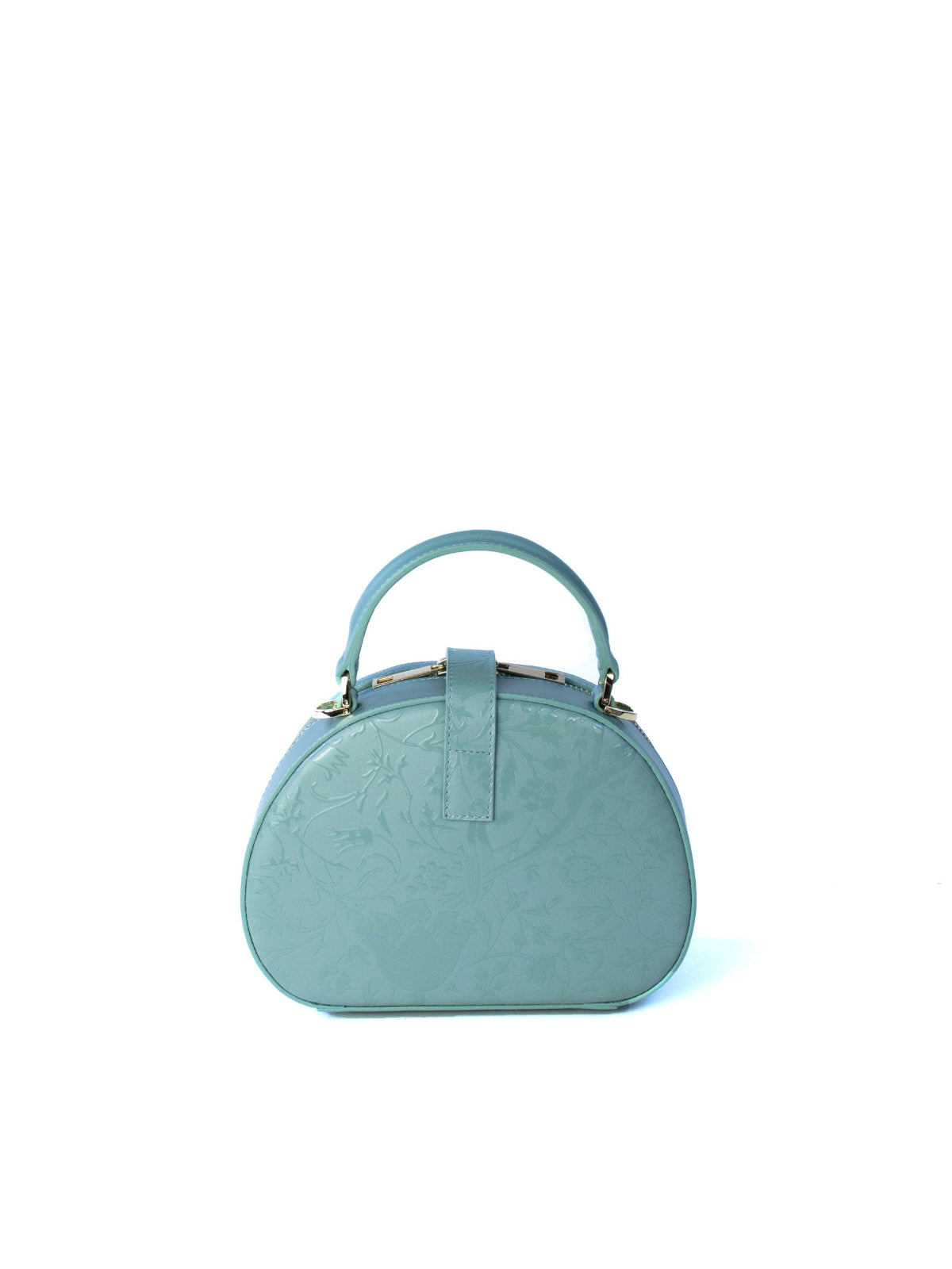 Armonia Bag – Luxury Italian leather handbag, handcrafted in Italy with premium materials. Genuine, premium quality Italian smooth calf leather, with structured and shiny hand feel, relief-printed with floral theme.