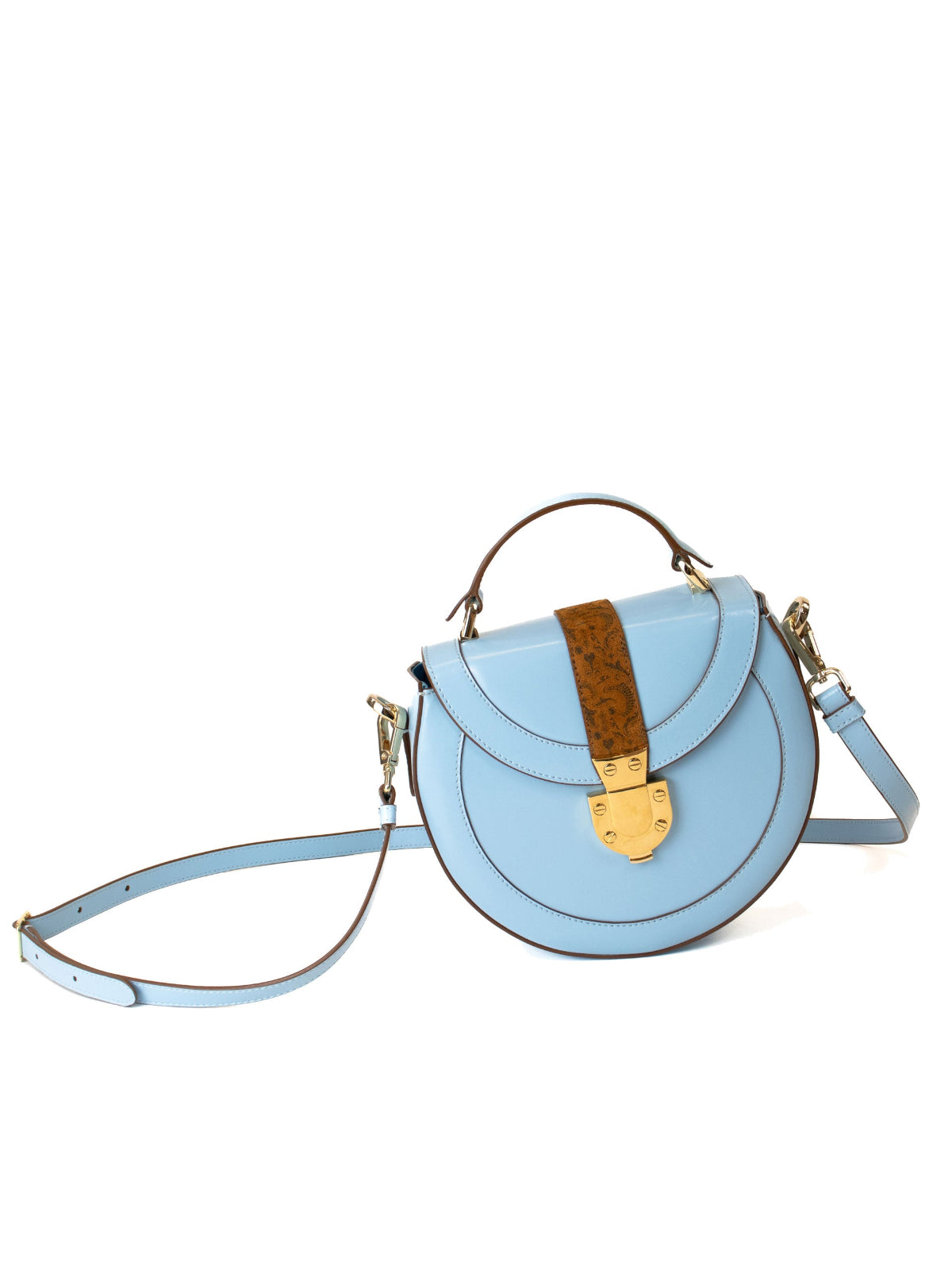 Athos Shoulder Bag – Luxury Baroque-inspired handbag, crafted with premium Italian materials, featuring a rounded design, half-moon magnetic clasp, and spacious interior.