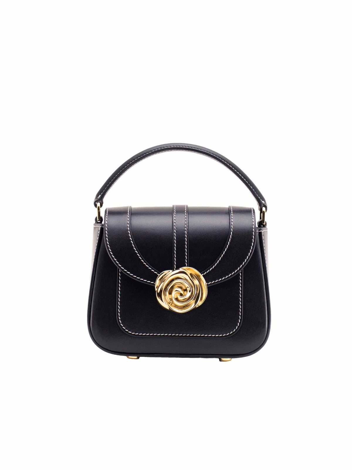 Beaumont Bag – Luxury handbag inspired by Versailles Gardens with 18-karat gold rose clasp, crafted in Italy, featuring a removable shoulder strap. French design, Made in Italy.