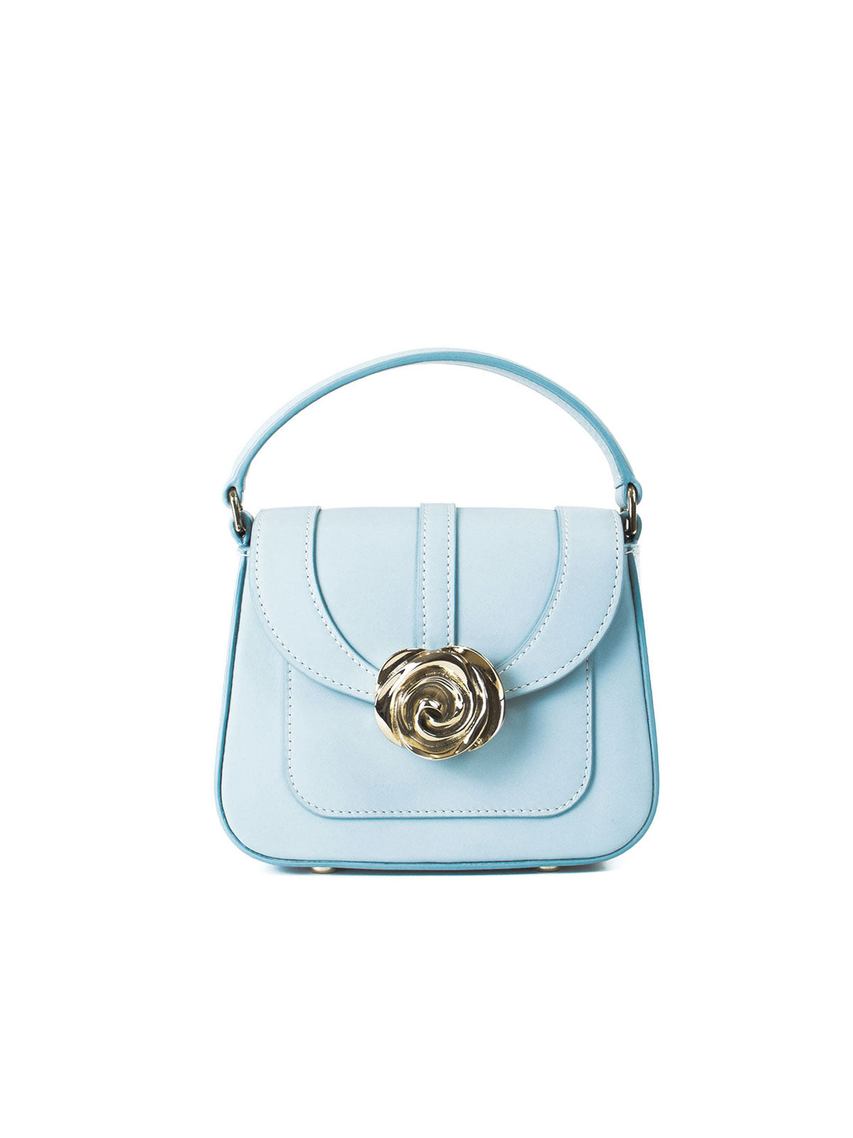 Beaumont Bag – Luxury handbag inspired by Versailles Gardens with 18-karat gold rose clasp, crafted in Italy, featuring a removable shoulder strap. French design, Made in Italy.