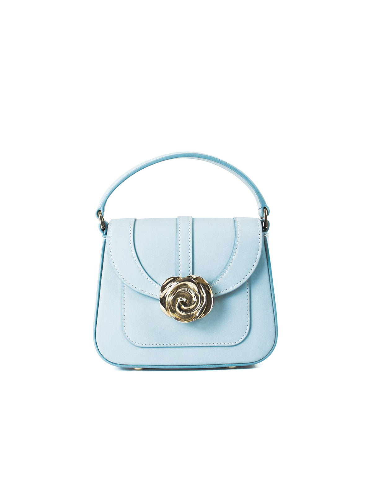 Beaumont Bag – Luxury handbag inspired by Versailles Gardens with 18-karat gold rose clasp, crafted in Italy, featuring a removable shoulder strap. French design, Made in Italy.