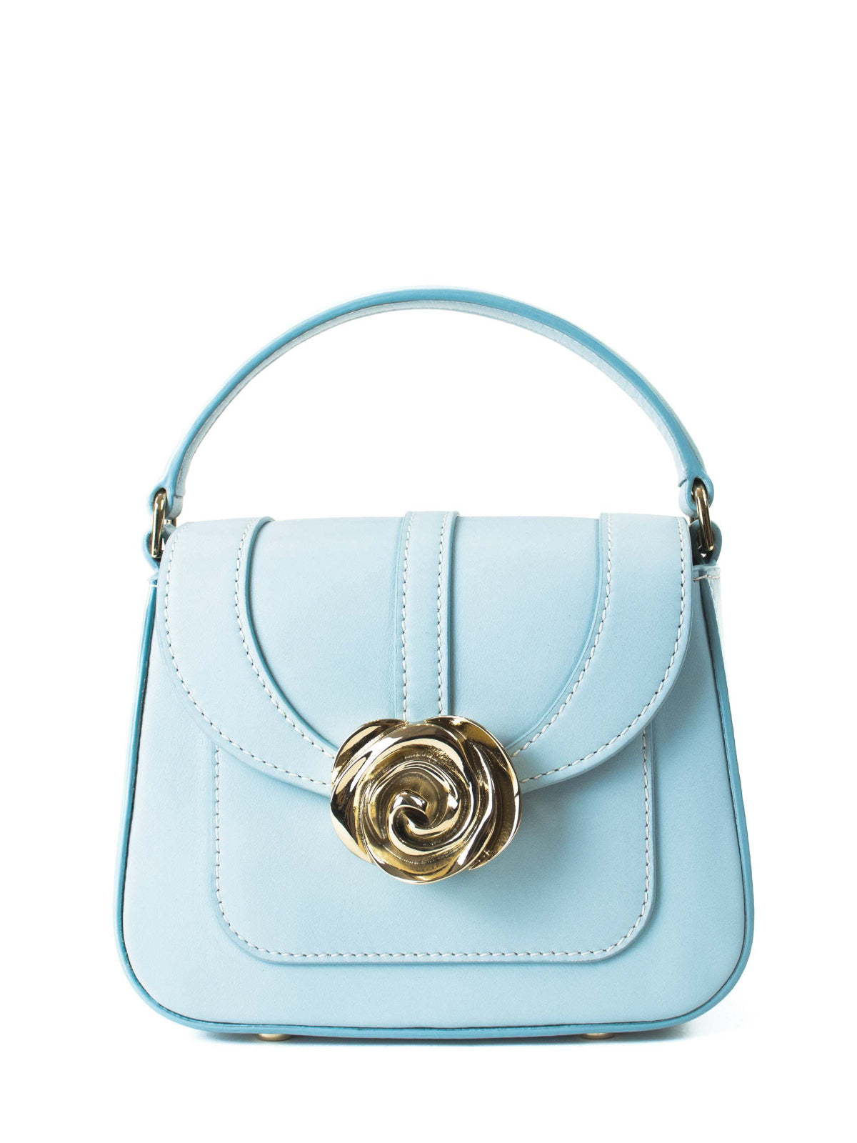 Beaumont Bag – Luxury handbag inspired by Versailles Gardens with 18-karat gold rose clasp, crafted in Italy, featuring a removable shoulder strap. French design, Made in Italy.