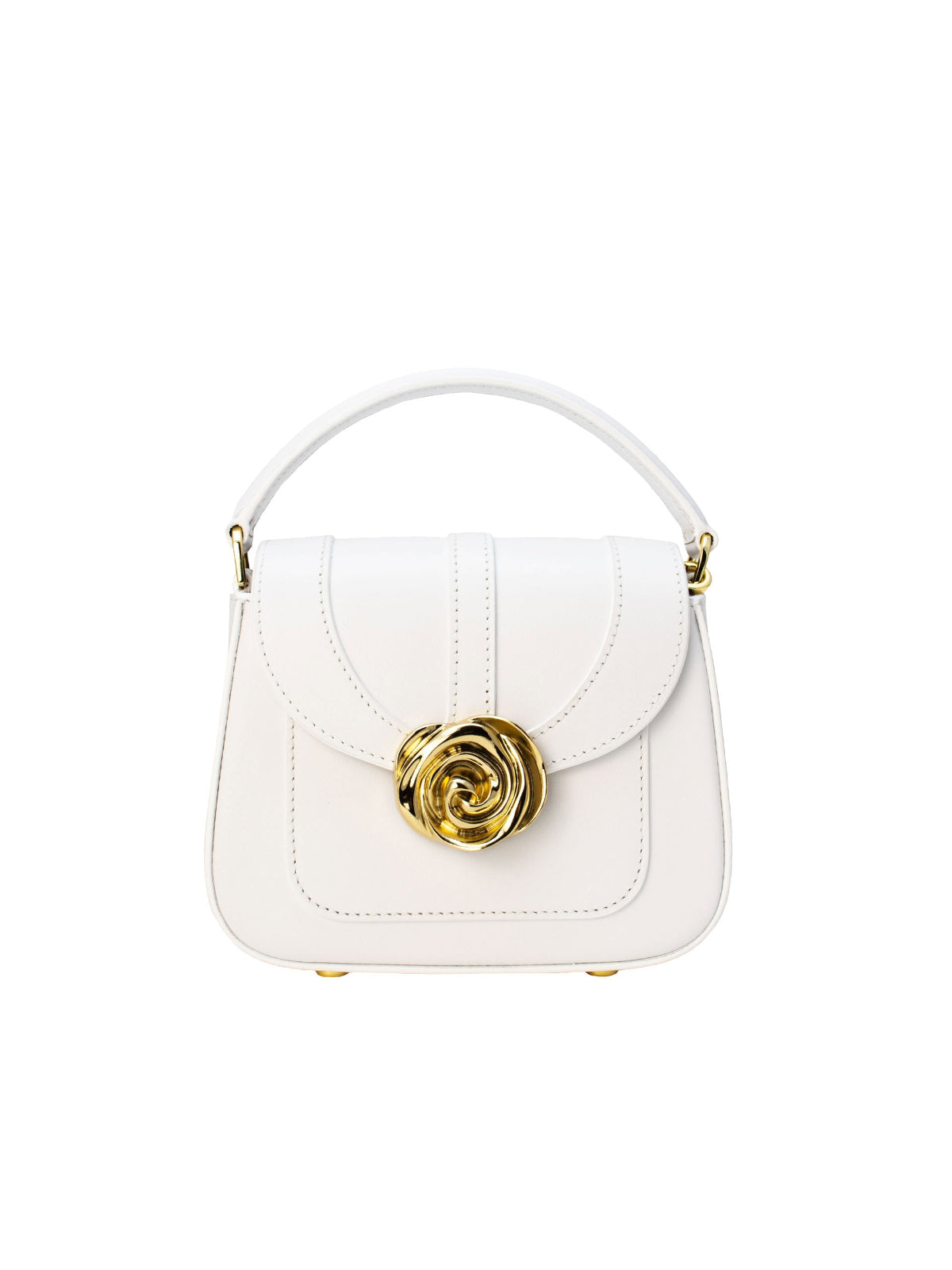 Beaumont Bag – Luxury handbag inspired by Versailles Gardens with 18-karat gold rose clasp, crafted in Italy, featuring a removable shoulder strap. French design, Made in Italy.