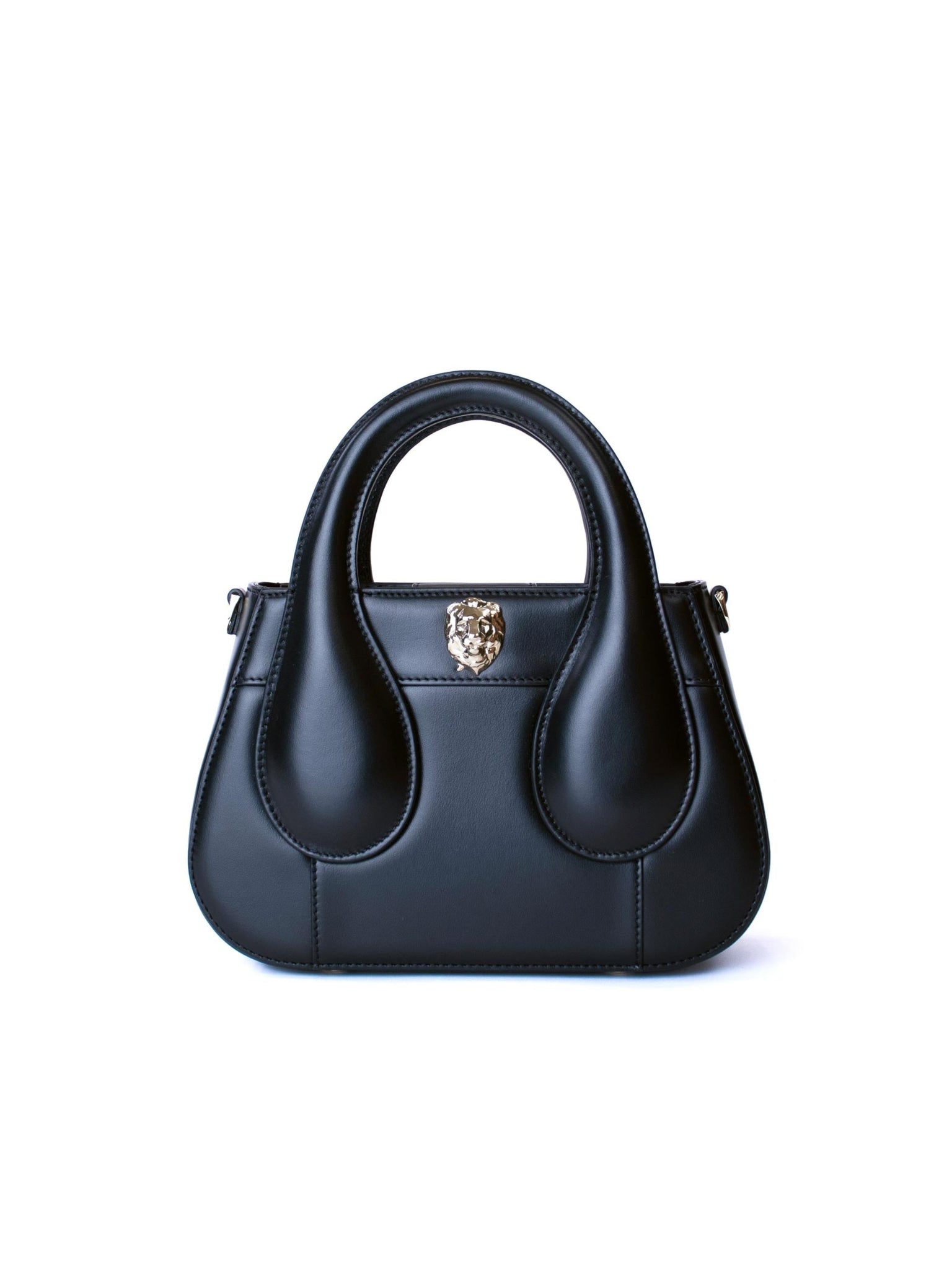 Gamberini bag. Premium Italian calfskin leather handbag with 18k gold-plated accessory.