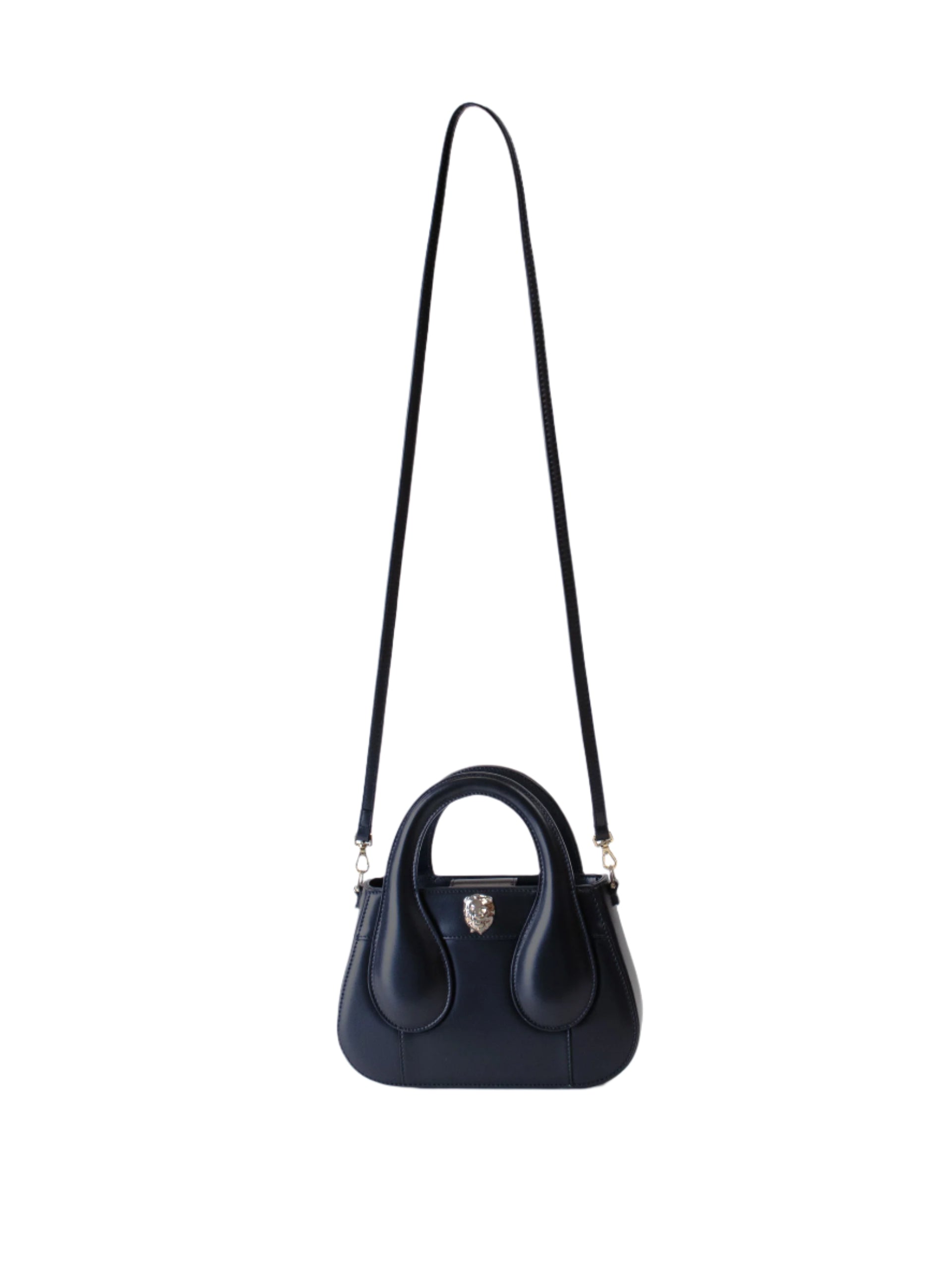 Gamberini bag. Premium Italian calfskin leather handbag with 18k gold-plated accessory.