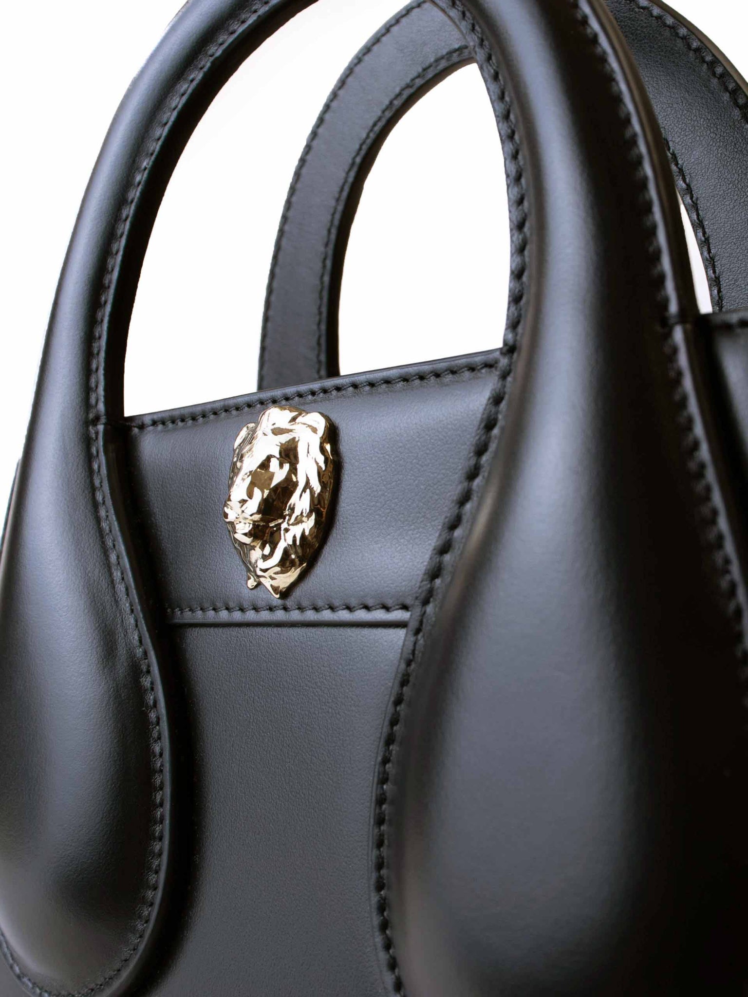 Gamberini bag. Premium Italian calfskin leather handbag with 18k gold-plated accessory.