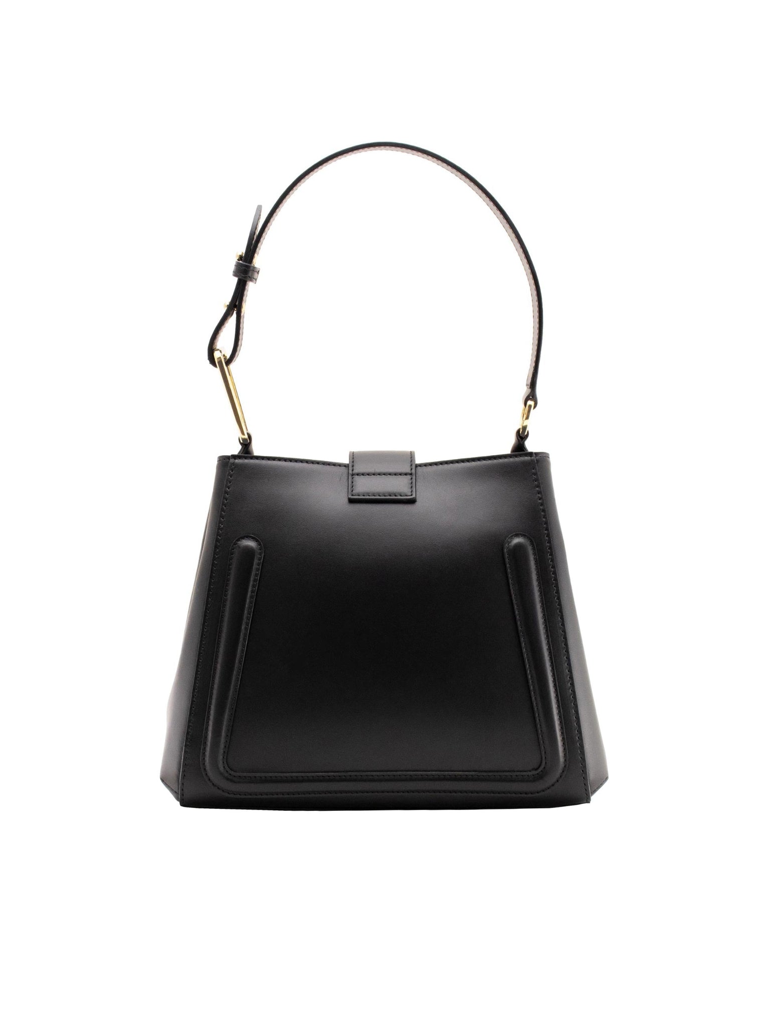 Marina Lorenzi. Ariel Bag – Elegant, modern Italian leather handbag with a contrasting shoulder strap. Premium Italian calf leather. 18k gold-plated accessories. Perfect for work, travel, and everyday sophistication.